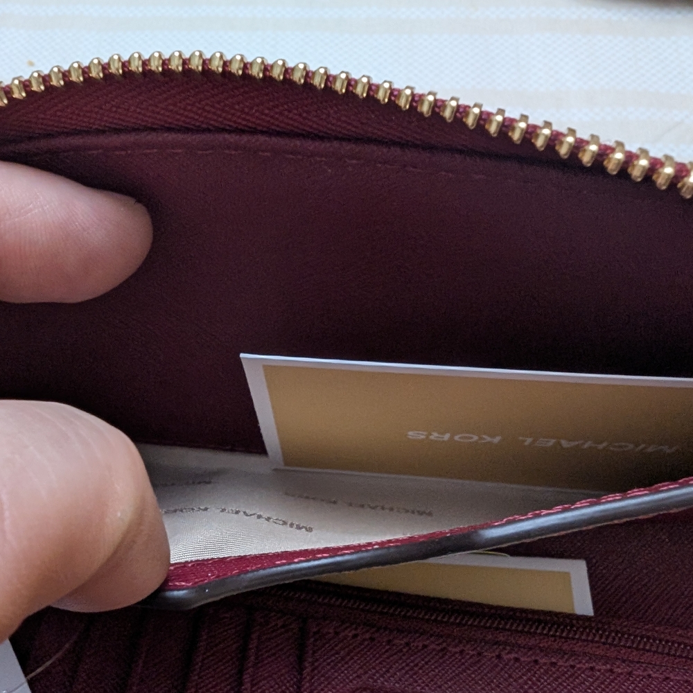 Michael Kors Croc-Embossed Wristlet Wallet - Mulberry - Picture 3 of 4